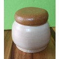 Hand Made Pottery Lidded  Container Signed `JUST FUN` APP. H13 X D13 Vintage