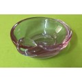 Murano glass heavy bowl Lilac colour approximately 14 long x 6.5 h. Signed Edenroc Durban Vintage