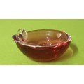 Murano Glass Heavy Bowl Pink Vintage approximately L 14 x H 6.5