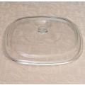 CORNINGWARE Pyrex A-9-0 Lid clear square glass approximately 22 x 22 x H5 cms