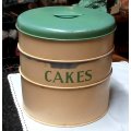 `Tala` tripple stacked cake / biscuit tins x 3 circa 1950`s England app. D23 x H25 cms