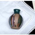 STUNNING Signed hand made and Drip Glazed pottery Vase vintage app. H 12 cms