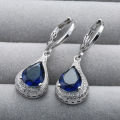 Blue Sapphire Earrings in Silver