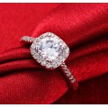 Luxury 1.30ct Gold Plated **Simulated Diamond Ring** Cushion Look Design wedding Ring for Women