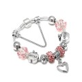 Charm Bracelet & Bangles For Women Lovely Silver Apple Heart Beads Crystal