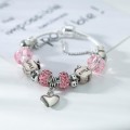 Charm Bracelet & Bangles For Women Lovely Silver Apple Heart Beads Crystal