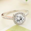 Luxury 1.30ct Gold Plated **Simulated Diamond Ring** Cushion Look Design wedding Ring for Women