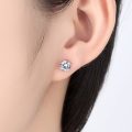 Princess White Crystal Sapphire Earrings  Set Gold Plated