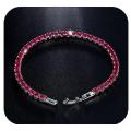 Luxury 4mm Tennis Bracelets Red Iced Out Chain Crystal Bracelet For Women