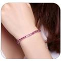 Luxury 4mm Tennis Bracelets Pink Iced Out Chain Crystal Bracelet For Women