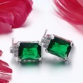 Misso Classic Green Crystal Sapphire Gem Earrings