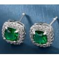 lady Eve  Green Crystal Sapphire Gem Earrings