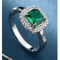 lady Eve  Green Crystal Sapphire Gem Ring