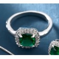 lady Eve  Green Crystal Sapphire Gem Ring