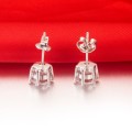 Princess White Crystal Sapphire Earrings  Set Gold Plated