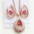 Angel water Pink Rhinestones Pendant fashion Jewelry set