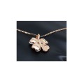 Crystal Blue Clover 4 Leaf leaves heart pendant Jewelry
