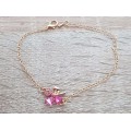Crystal Clover 4 Leaf  heart Bracelet Jewelry