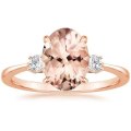 Vintage Promise  Champagne Crystal Sapphire Gem 18K Rose Gold Plated Wedding Ring