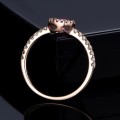 Vintage Luv Pink Crystal Sapphire Gem  Rose Gold Plated Wedding Ring