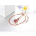 Villa Rose Rose gold Ruby Red Austrian Crystal jewelry set 3pcs ring + necklace earrings for woman