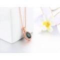 Villa Rose Rose gold Emerald  Austrian Crystal jewelry set 3pcs ring + necklace earrings for woman
