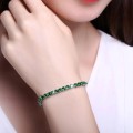 Luxury 4mm Tennis Bracelets Emerald Green Iced Out Chain Crystal Bracelet For Women
