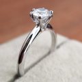 Solitaire Tiffany  1.00ct Moissanite D/VVS1  Engagement Ring Set in Sterling Silver **Certified*