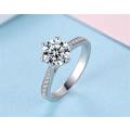 1.00cts Six-Prong Vintage Moissanite D/VVS1 Engagement Ring in Sterling Silver**Certified**