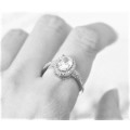 Oval Crystal Promise Rings Rose Wedding Engagement Ring