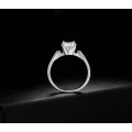 1.30Cts Classic 7mm Color and Silver  4 Prong Setting Engagement Ring For Women