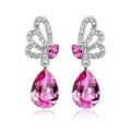 Austrian Pink Crystal butterfly Earrings