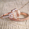 Milangirl 2pcs/set Fashion Women Rings set  Jewelry Shiny CZ Crystals