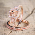 Milangirl 2pcs/set Fashion Women Rings set  Jewelry Shiny CZ Crystals