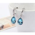 Crystal Flame Aqua Blue Water Tear Drop earrings fashion jewelry
