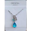 Austrian Blue Crystal butterfly Pendant