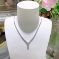 Cuban Chain D Color 1 Carat Moissanite Necklace 925 Sterling Silver Plated 18k White Gold