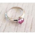 Solitaire Pink 1.00ct Moissanite D/VVS1  Engagement Ring Set in Sterling Silver **Certified*