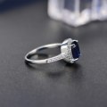 Sapphire Blue Cushion Cut  Crystal  Ring for Women