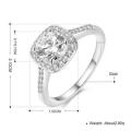 Luxury 1.30ct  Gold Plated **Simulated Diamond Ring** Cushion Look Design wedding Ring for Women