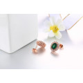 Villa Rose Earrings Rose gold Emerald Green Austrian Crystal jewelry