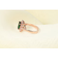 Villa Rose Ring Rose gold Emerald Green Austrian Crystal jewelry