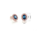 Villa Rose Earrings Rose gold Blue  Austrian Crystal jewelry