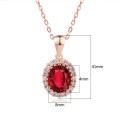 Villa Rose Pendant Rose gold Ruby Red  Austrian Crystal jewellery