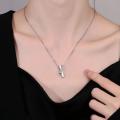 Crossed  Pendant Necklace Chain in 925 Sterling Silver