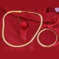 Virola Link Neck Chain & Bracelet Fashion  Jewellery Set 6mm 18k Gold