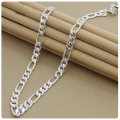 Figaro Chain Necklace  8MM 20` 50cm Silver 925 Silver