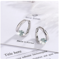 1 Carat Round Hoop Earrings Women 925 Sterling Silver Sparkling Fine Jewelry