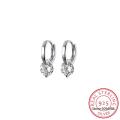1 Carat Round Hoop Earrings Women 925 Sterling Silver Sparkling Fine Jewelry