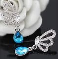 Austrian Blue Crystal butterfly Earrings